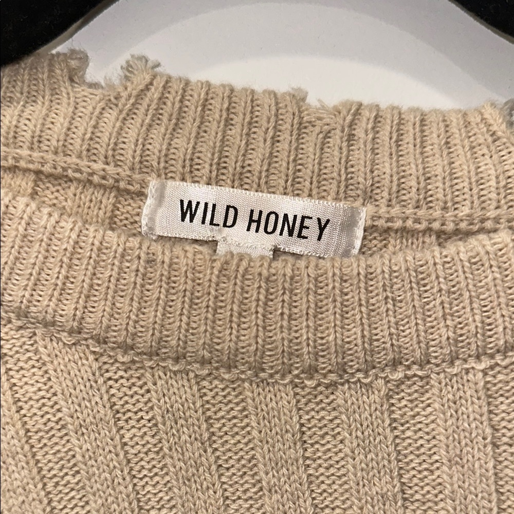 Beige Ribbed Sweater - Picture 2 of 3